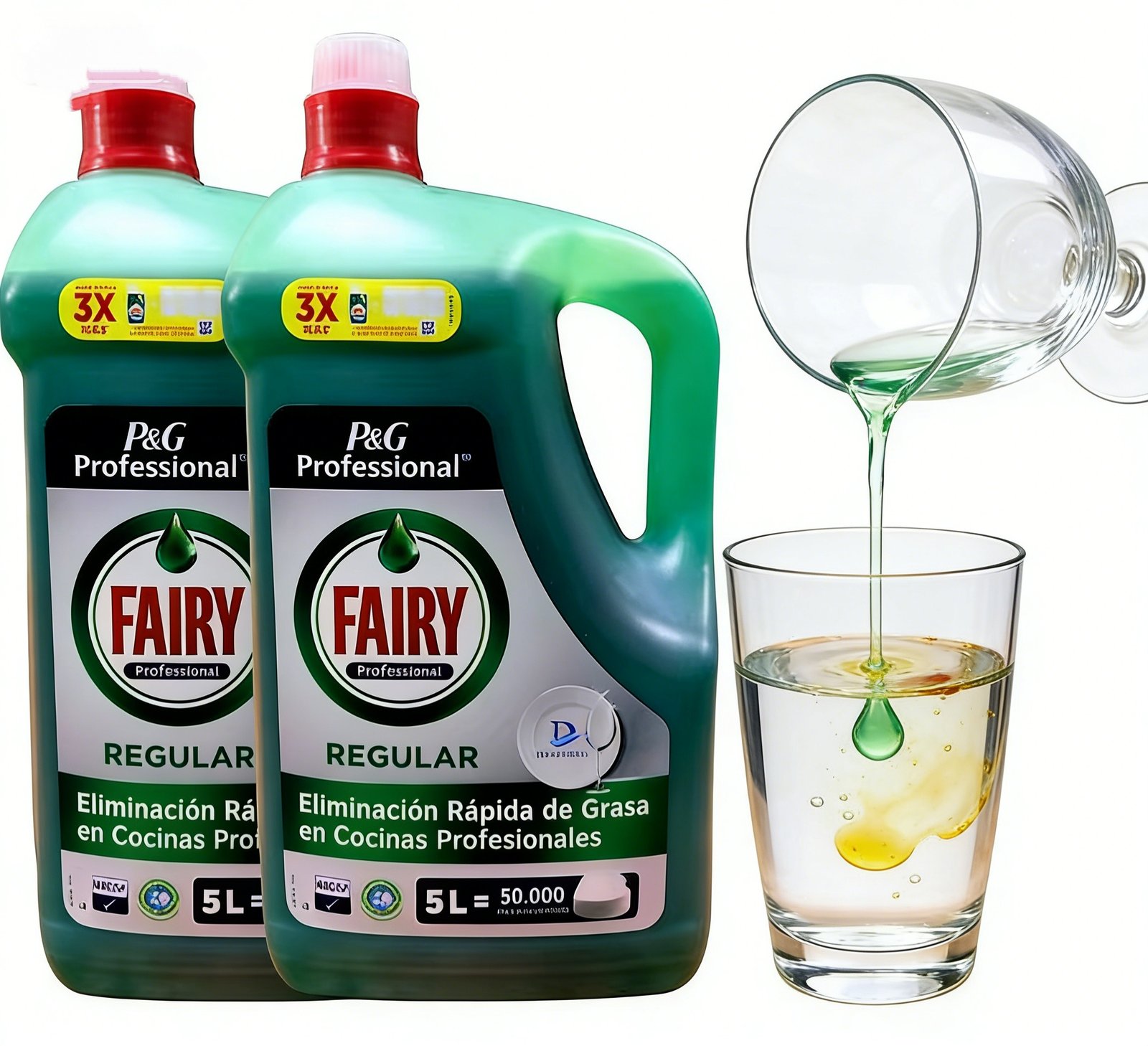 Fairy Profesional Original - Lavavajillas Concentrado (Pack de 2 x 5 Litros) - Imagen 2