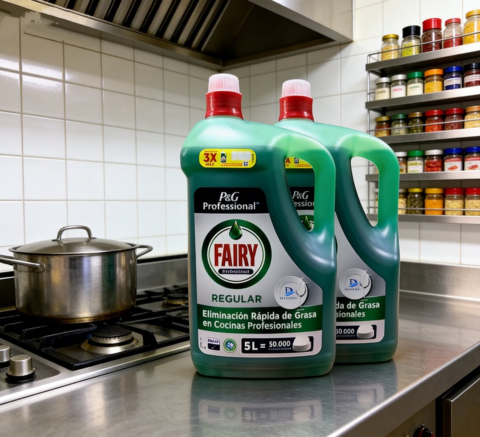 Two bottles professional detergent