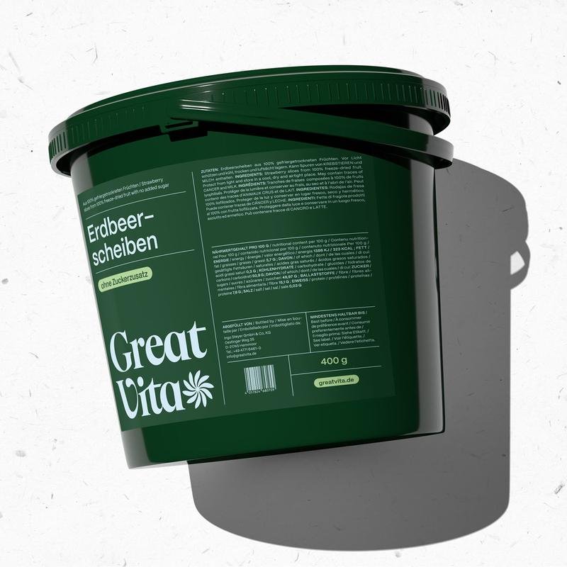 Erdbeeren Gefriergetrocknet · Knusprige Erdbeerscheiben · ohne Zuckerzusatz · Gefriergetrocknete Früchte · Freeze-Dried Strawberries - GreatVita - Image 2